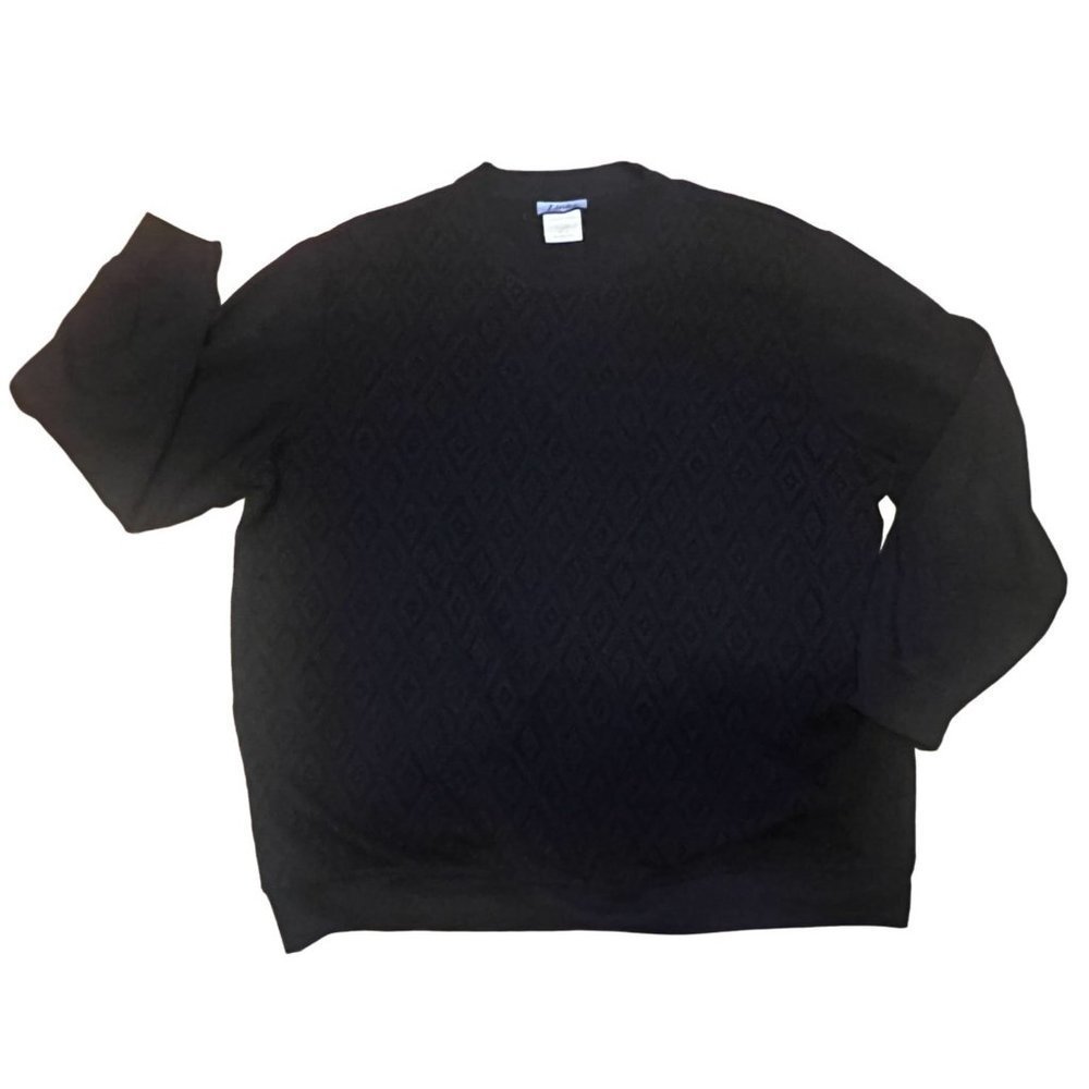 LINKS women's black pullover sweatshirt top size 2X long sleeve, latticed front